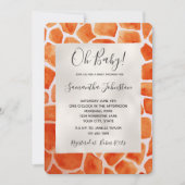Orange Giraffe Animal Einladung (Vorderseite)