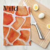 Orange Giraffe Animal Print Geschirrtuch (Viertel Falte)