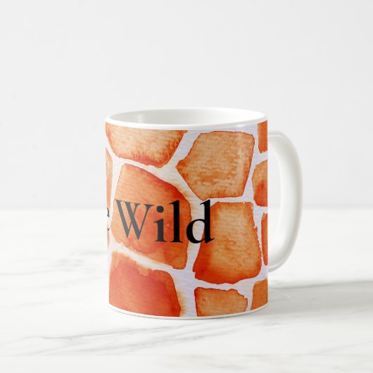 Orange Giraffe Animal Print Kaffeetasse (VorderseiteRechts)