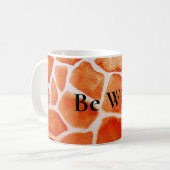 Orange Giraffe Animal Print Kaffeetasse (Vorderseite Links)