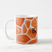Orange Giraffe Animal Print Kaffeetasse (Links)