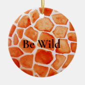 Orange Giraffe Animal Print Keramik Ornament (Vorne)