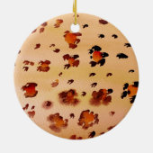 Orange Giraffe Animal Print Keramik Ornament (Hinten)