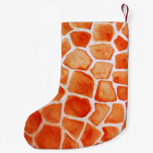 Orange Giraffe Animal Print Kleiner Weihnachtsstrumpf (Rückseite)