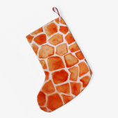 Orange Giraffe Animal Print Kleiner Weihnachtsstrumpf (Rückseite (Hängend))