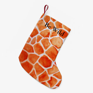 Orange Giraffe Animal Print Kleiner Weihnachtsstrumpf