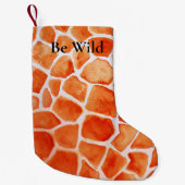 Orange Giraffe Animal Print Kleiner Weihnachtsstrumpf (Vorderseite)
