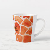 Orange Giraffe Animal Print Milchtasse (Rechts)
