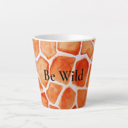 Orange Giraffe Animal Print Milchtasse (Vorderseite)