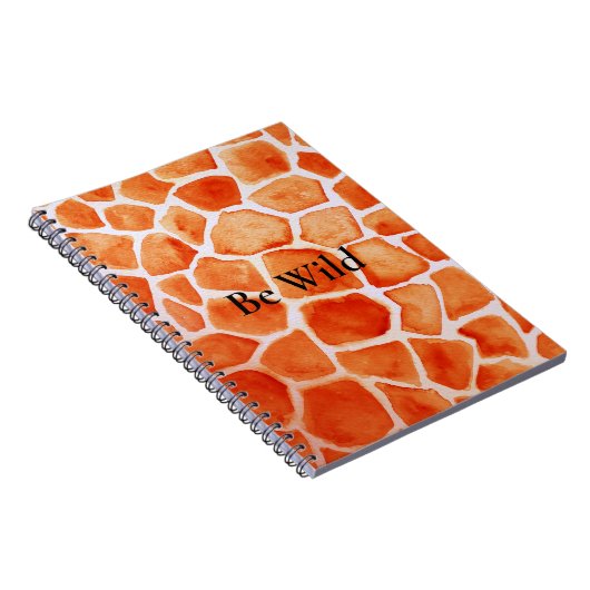 Orange Giraffe Animal Print Notizblock (Rechte Seite)