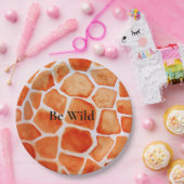 Orange Giraffe Animal Print Pappteller (Party)