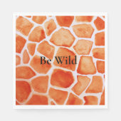 Orange Giraffe Animal Print Serviette (Vorderseite)