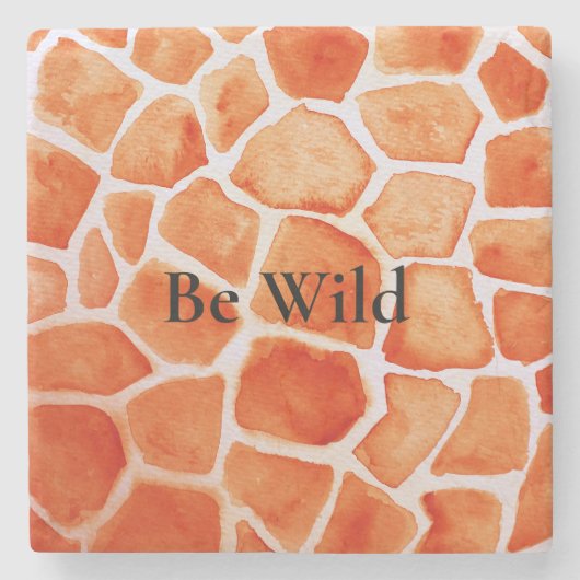 Orange Giraffe Animal Print Steinuntersetzer (Vorderseite)