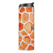 Orange Giraffe Animal Print Thermosbecher (Nach links gedreht)