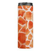 Orange Giraffe Animal Print Thermosbecher (Rückseite)