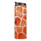 Orange Giraffe Animal Print Thermosbecher (Nach rechts gedreht)