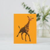 Orange Giraffe mit Pumpkin Head Postkarte (Stehend Vorderseite)