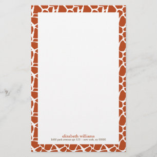 Orange Giraffe Muster Briefpapier