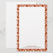 Orange Giraffe Muster Briefpapier (Vorne/Hinten)