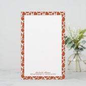 Orange Giraffe Muster Briefpapier (Stehend Vorderseite)