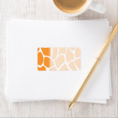 Orange Giraffe Print Pattern. Adressaufkleber (Insitu)