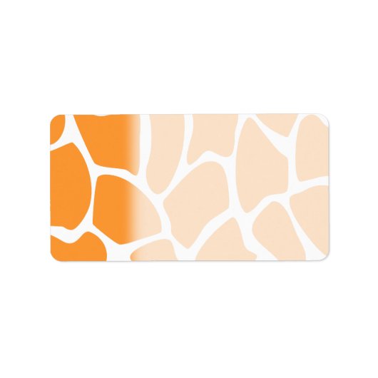 Orange Giraffe Print Pattern. Adressaufkleber (Vorne)