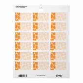 Orange Giraffe Print Pattern. Adressaufkleber (Vorne)