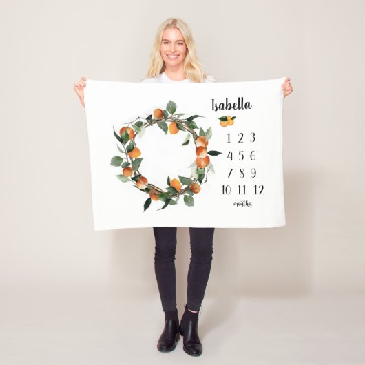 Orange Girl Meilenstein Blanket, orange Monatsblas Fleecedecke (Beispiel)