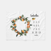 Orange Girl Meilenstein Blanket, orange Monatsblas Fleecedecke (Vorderseite (Horizontal))