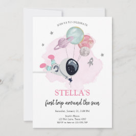 Orange Girl Weltraumatronin Erstgeburt Einladung