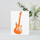 Orange Gitarre Postkarte (Stehend Vorderseite)