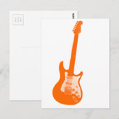 Orange Gitarre Postkarte (Vorne/Hinten)