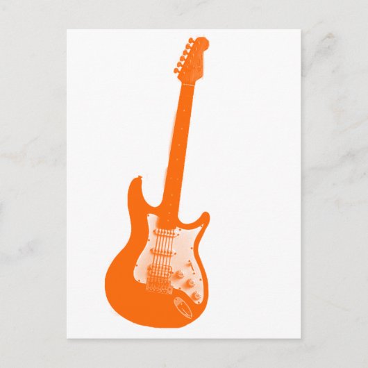 Orange Gitarre Postkarte (Vorderseite)