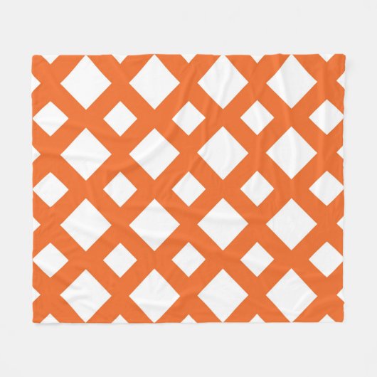 Orange Gitter auf Weiß Fleecedecke (Vorderseite (Horizontal))