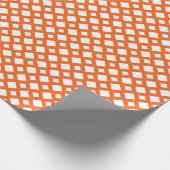 Orange Gitter auf Weiß Geschenkpapier (Ecke)