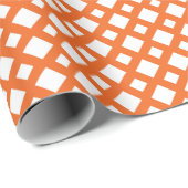 Orange Gitter auf Weiß Geschenkpapier (Rolleneckpunkt)