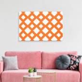 Orange Gitter auf Weiß Leinwanddruck (Insitu (Wohnzimmer))