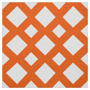 Orange Gitter auf weißem geometrischem Gewebe Stoff