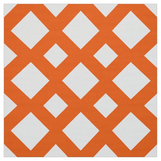 Orange Gitter auf weißem geometrischem Gewebe Stoff (Muster)