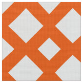 Orange Gitter auf weißem geometrischem Gewebe Stoff (Nahaufnahme)