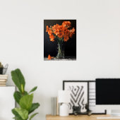 Orange Gladiolus Blume Art Print Poster (Heimbüro)
