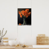 Orange Gladiolus Blume Art Print Poster (Küche)