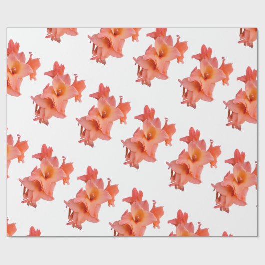 Orange Gladiolus Floral Geschenkpapier (Flach)