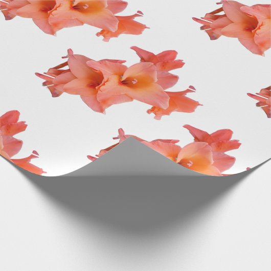 Orange Gladiolus Floral Geschenkpapier (Ecke)