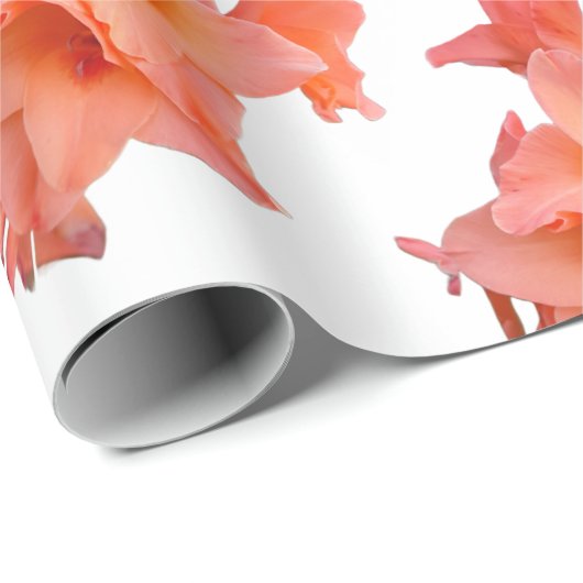 Orange Gladiolus Floral Geschenkpapier (Rolleneckpunkt)