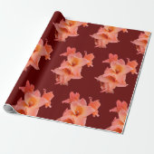 Orange Gladiolus Floral Geschenkpapier (Ungerollt)