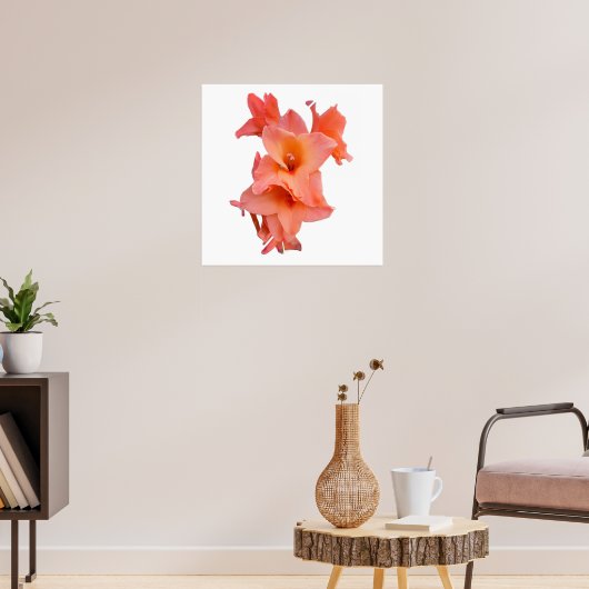 Orange Gladiolus Floral Poster (Wohnzimmer 3)