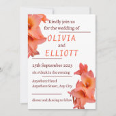 Orange Gladiolus Floral Wedding Einladung (Vorderseite)