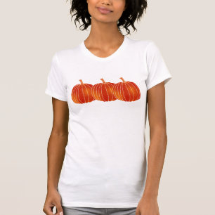 Orange Glänzender Herbst Halloween Kürbisse Benutz T-Shirt