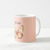 Orange Glaub Schmetterling Kaffeetasse (VorderseiteRechts)